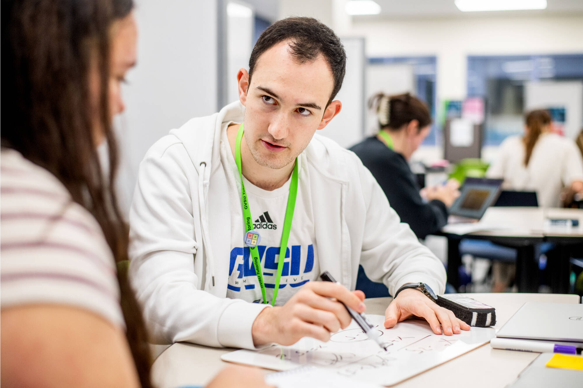 Students in the tutoring center.